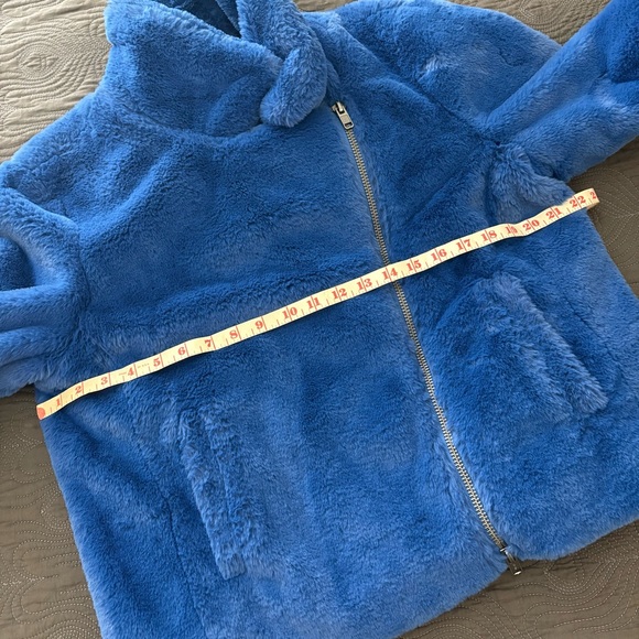 Rebecca Minkoff Cobalt Blue Henderson Faux Fur Moto Jacket Coat - Picture 4 of 10